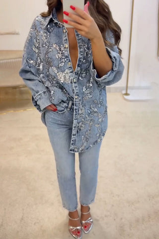 Maria | Denim & Sequin Vest